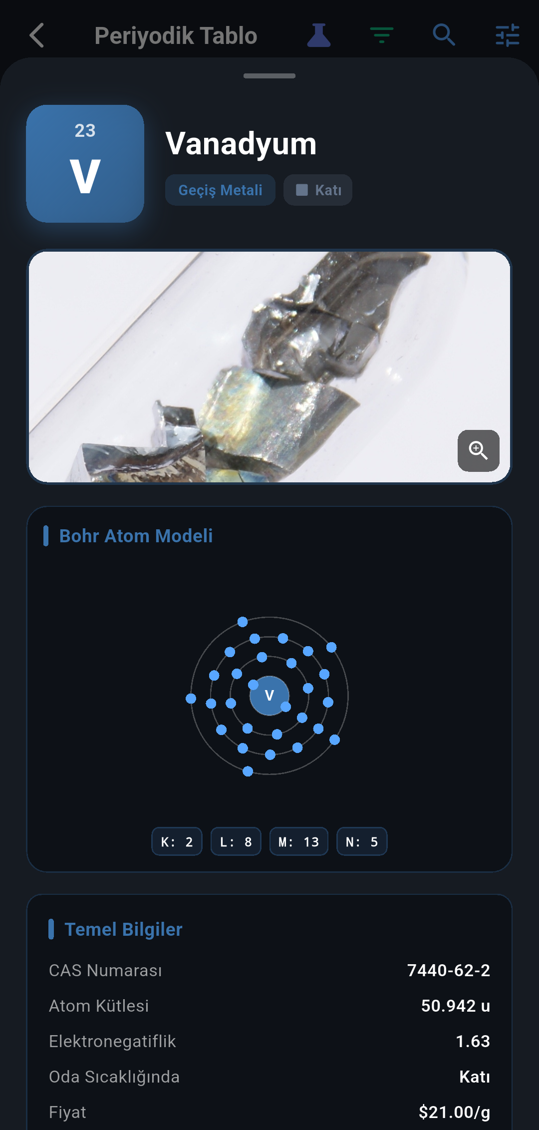 Periyodik Tablo - Element Detayı