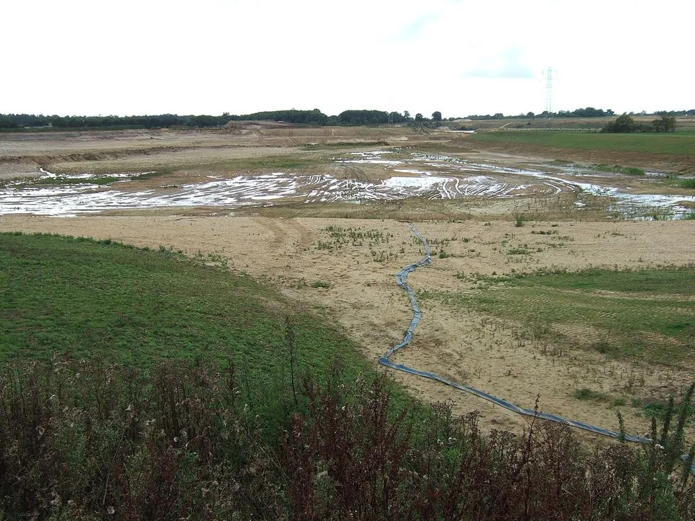 Silis kumu çıkarılan bir saha (Norfolk, İngiltere).